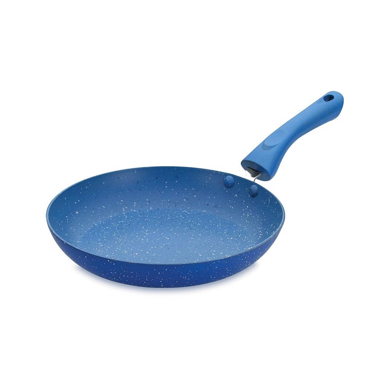 Crystal Marbo Plus Induction Bottom Nonstick Taper Fry Pan | 225 mm | Thickness: 3mm | 5 Layer Coating | Metal Spoon Friendly | Blue - Image 1