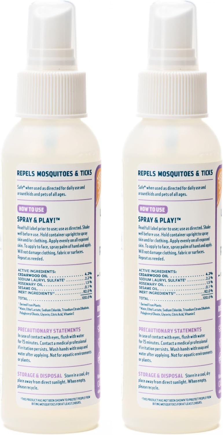 Wondercide - Mosquito, Tick, and Insect Repellent with Natural Essential Oils - DEET-Free Bug Spray and Killer - Safe for Family - Rosemary 2-Pack of 4 oz Bottle - Image 1