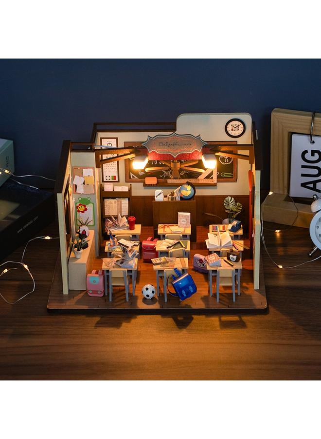 Bluejw Hongda Diy Cabin Innocence Age 3d Stereo Assembled Building Classroom Model Opening Season Graduation Season Gift - Image 2