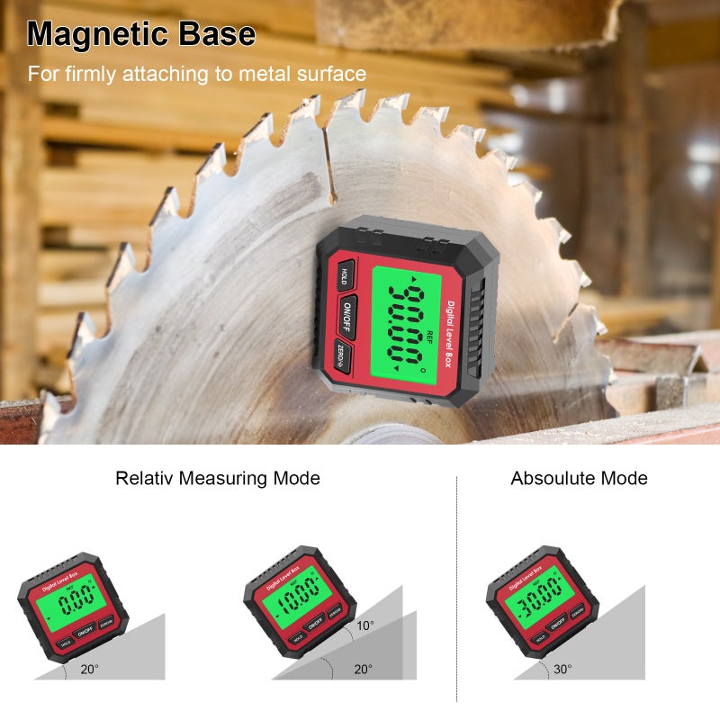 Digital Electronic Level and Angle Gauge, Angle Finder with Magnetic Base, Digital Inclinometer Angle Measuring Tool for Woodworking, Construction and Machinery - Image 4