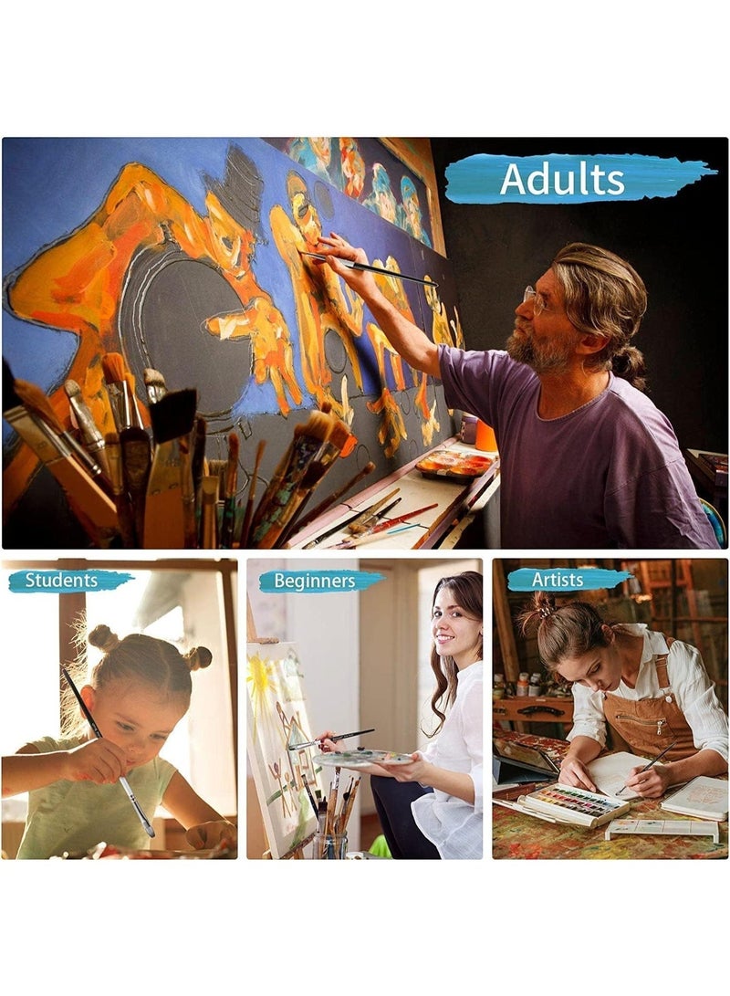 6 قطع مجموعة فرشاة الرسم باللون الأبيض، فرشاة فنية من النايلون لرسم الأكريليك والزيت واللون المائي والغواش، تفرز الألوان بسلاسة، مناسبة للمبتدئين والمحترفين. - Image 3