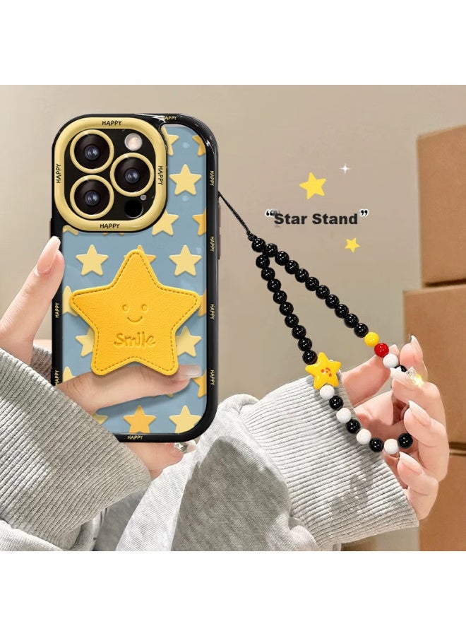 Zitai Apple 16 Phone Case Iphone 16 Pro Protective Cover With Phone Stand Creative Anti-Drop Soft Shell【Star Stand - With Lanyard】 - Image 1