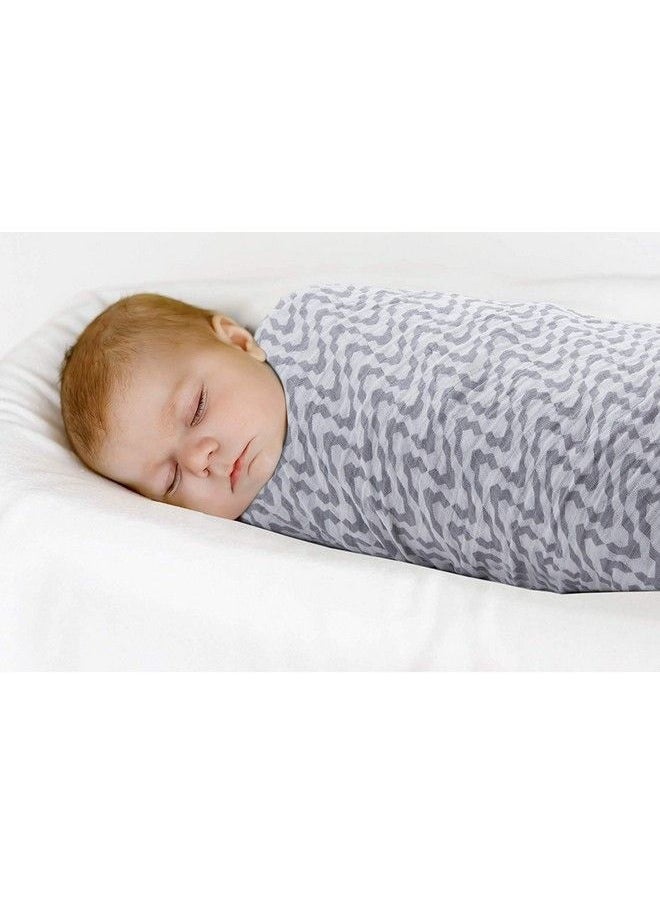 MOM'S HOME - Organic Cotton Super Soft Baby Muslin Cloth Swaddle012 Monthspack Of 2Grey Box - Image 1