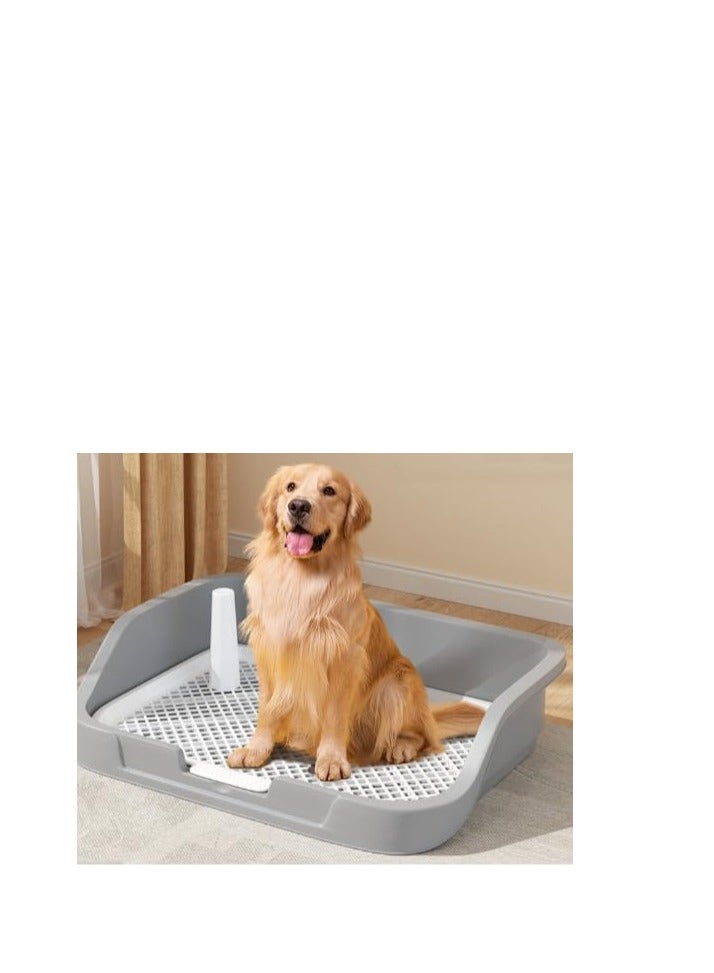 TRASSLE Dog Potty Fence, Dog Potty Training Toilet Pad Puppy Tray Pet Toilet,Puppy Pad Holder for Dogs,with Protection Wall and Removable Simulation Pillar Keep Paws Dry No Leak Dog Urine Mat - Image 1