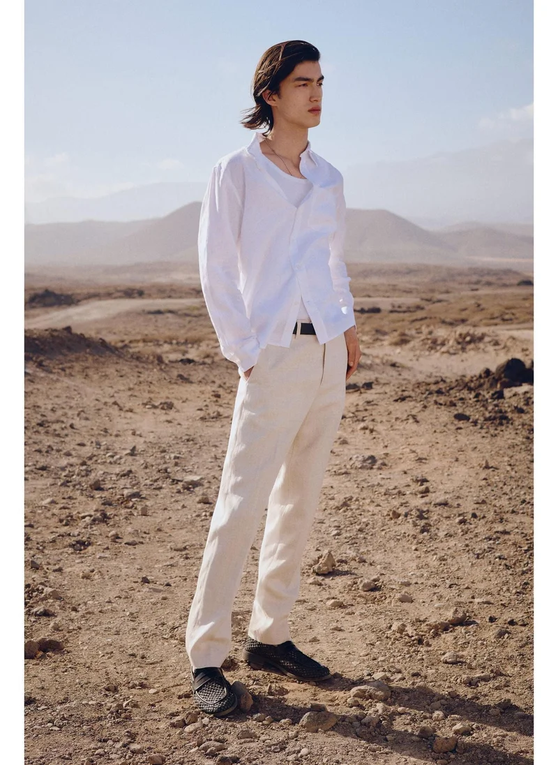 اتش اند ام Regular Fit Linen-blend shirt
