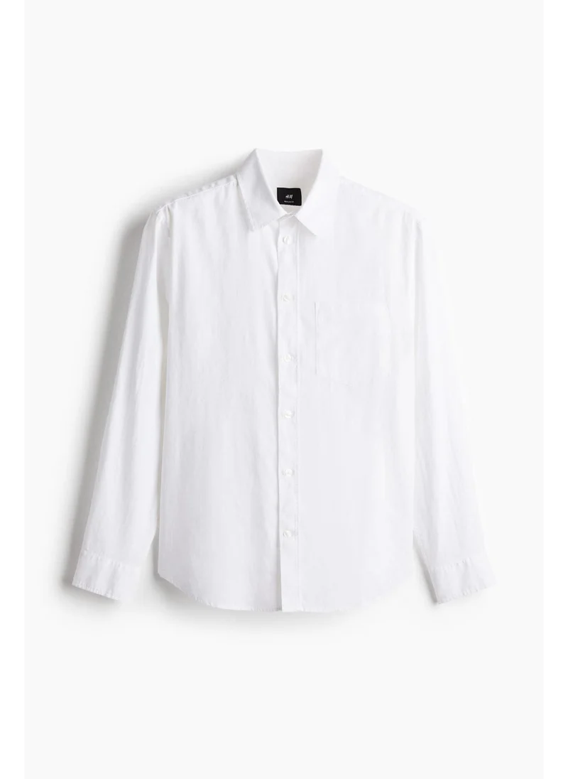 H&M Regular Fit Linen-blend shirt