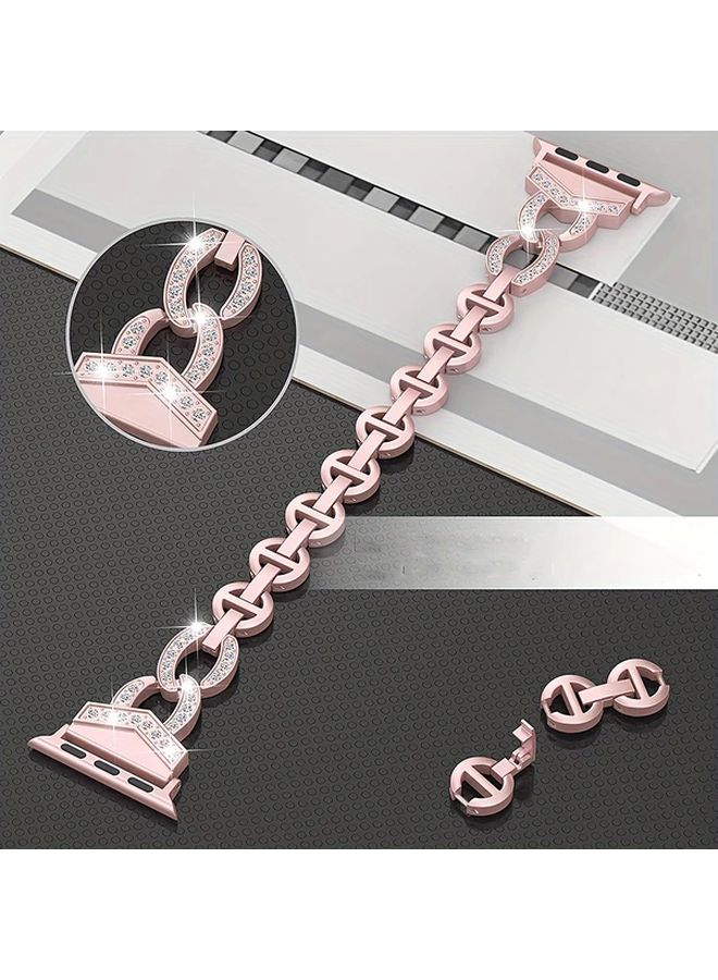 Black Metal Strap For iWatch 38mm 40mm 41mm Bling Bracelet Band - Image 2