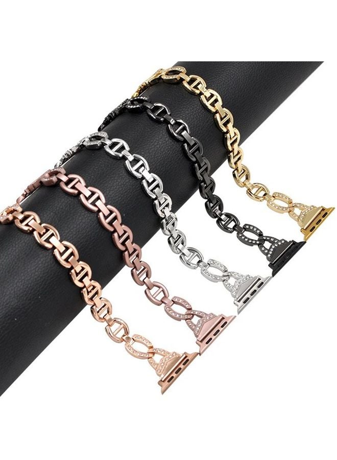 Black Metal Strap For iWatch 38mm 40mm 41mm Bling Bracelet Band - Image 5
