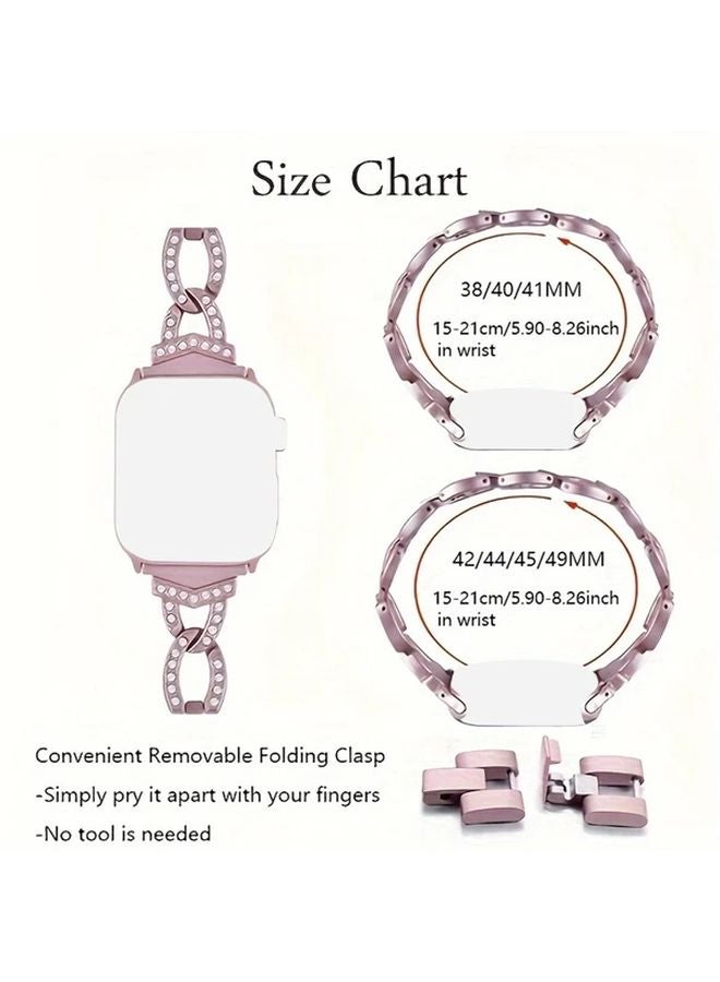 Black Metal Strap For iWatch 38mm 40mm 41mm Bling Bracelet Band - Image 3