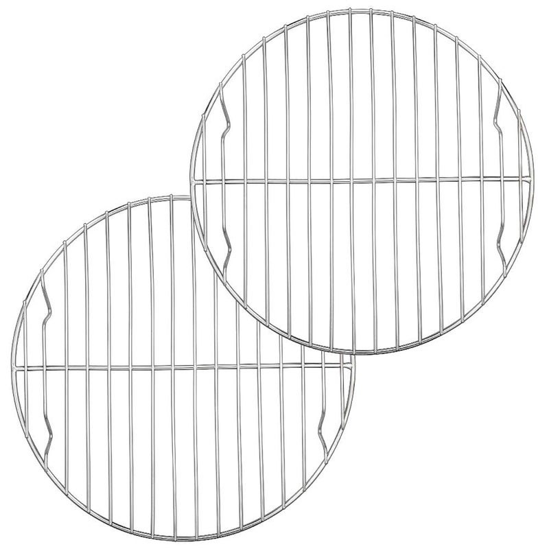 E-far Efar 9 Inch Round Canning Steaming Racks Stainless Steel Round Baking Cooling Rack Set of 2 MultiPurpose for Air Fryer Pressure Cooker Dishwasher Safe 