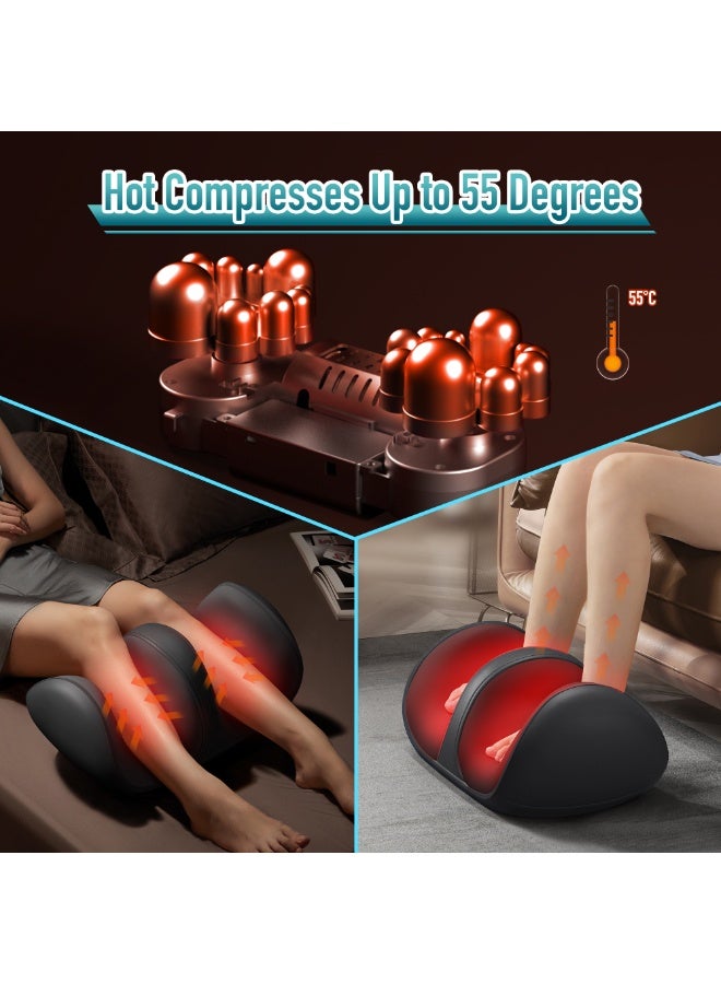 EzzySo مساج القدم بالضغط مع حرارة، مدلك للقدم والساق مع عجن وتدحرج، مدلك للساق والذراع لتخفيف الألم وتعزيز الدورة الدموية - Image 5