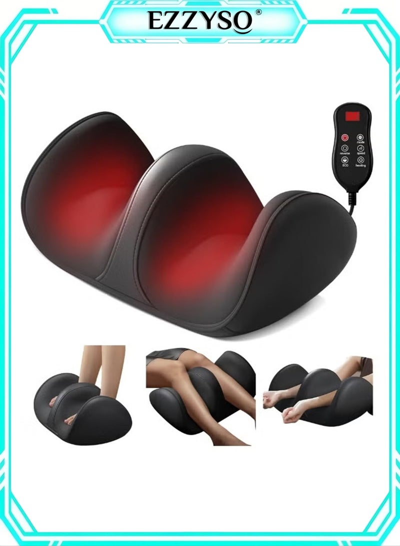 EzzySo 3 Massage Modes 3 Intensity Levels Electric Shiatsu Foot Massage With Heat, Foot And Calf Massager Kneading Rolling Calf Leg Arm Massager For Pain Relief Promotes Blood Circulation Adjustable Intensity for Foot Massage, Lightweight and Relax for Home or Office Use - Image 1