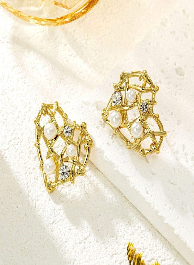 AMAAL Heart Pearl Diamond Aesthetic Earrings for Women Fashion | Chic Accessories for Women Ear Tops Jewellery Love Earrings set for Girls Stylish | Valentine Gift for Girlfriend Anti tarnish-245 - Image 5