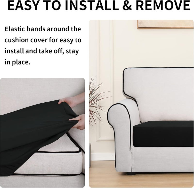 إيزي-جوينج أغطية وسائد الفناء المقاومة للماء من Easy-Going، غطاء فقط 24x24x4 بوصة، عبوة من قطعتين، بديل غير قابل للانزلاق لوسائد الجلوس الخارجية مع سحاب، أحمر عيد الميلاد. - Image 4