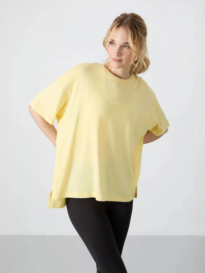 تومي لايف TOMMY Oversized Cotton-Modal Crew Neck T-Shirt