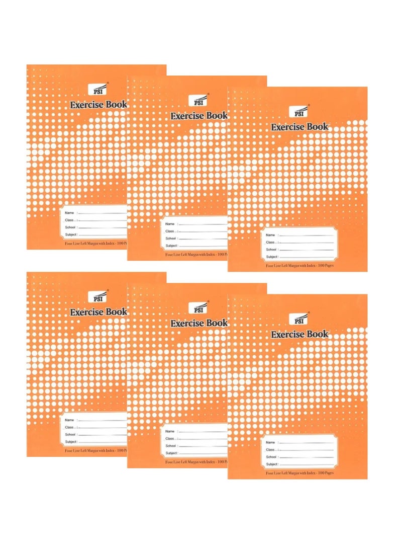 Psi 6-Piece Exercise Note Book Four Lined 100 Pages - Image 1