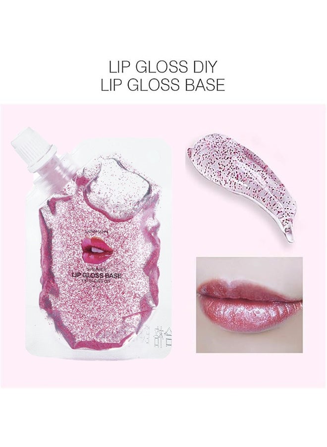 LANGMANNI DIY Lip Gloss Base, Lip Gloss Base Oil Material Lip Makeup Primers, Primer for DIY Handmade Micro Light Lip Balms Lip Gloss, Moisturizing Basic Gel - 20ML (Pink Pearlescent)  - Image 2