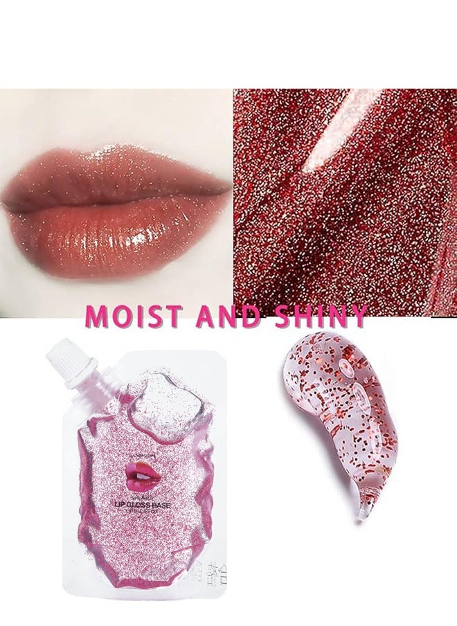 LANGMANNI DIY Lip Gloss Base, Lip Gloss Base Oil Material Lip Makeup Primers, Primer for DIY Handmade Micro Light Lip Balms Lip Gloss, Moisturizing Basic Gel - 20ML (Pink Pearlescent)  - Image 3