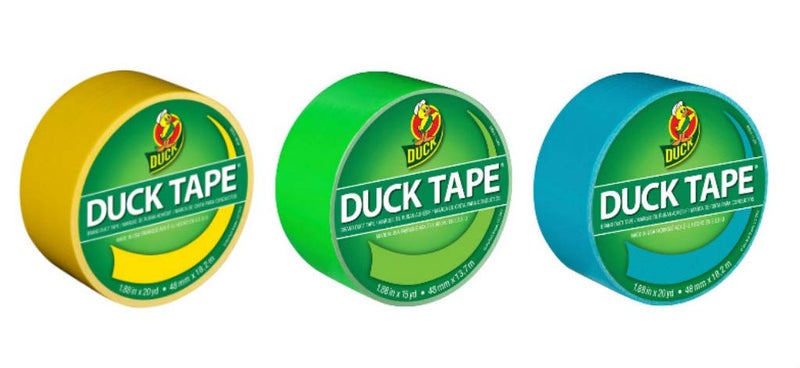 شريط لاصق من علامة البط Duck Brand بألوان عصرية مجموعة رائعة 3 عبوات أصفر أخضر وأكوا 55 ياردة إجمالي