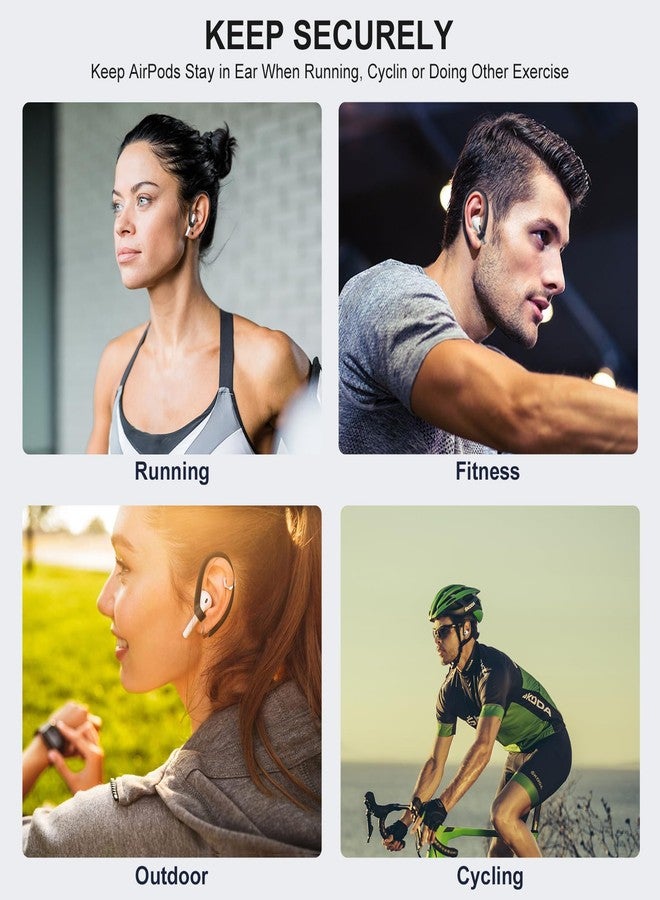 ICARERSPACE 2 Pairs AirPods Ear Hooks for AirPods Pro 2, AirPods Pro, AirPods 4, 3, 2 & 1, Upgraded Anti Slip Sports Clip Hooks for AirPods 1, 2, 3, 4,Pro, Pro 2 - Black - Image 3