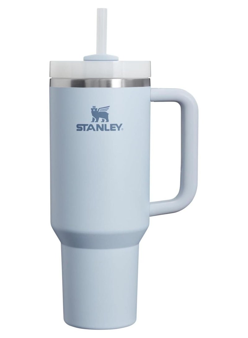 ستانلي كوب ستانلي كوينشر H2.0 فلو ستيت المصنوع من الفولاذ المقاوم للصدأ والمُعزل بالفراغ مع غطاء وقشة للمياه أو الشاي المثلج أو القهوة (جلاسير 40 أونصة) - Image 1