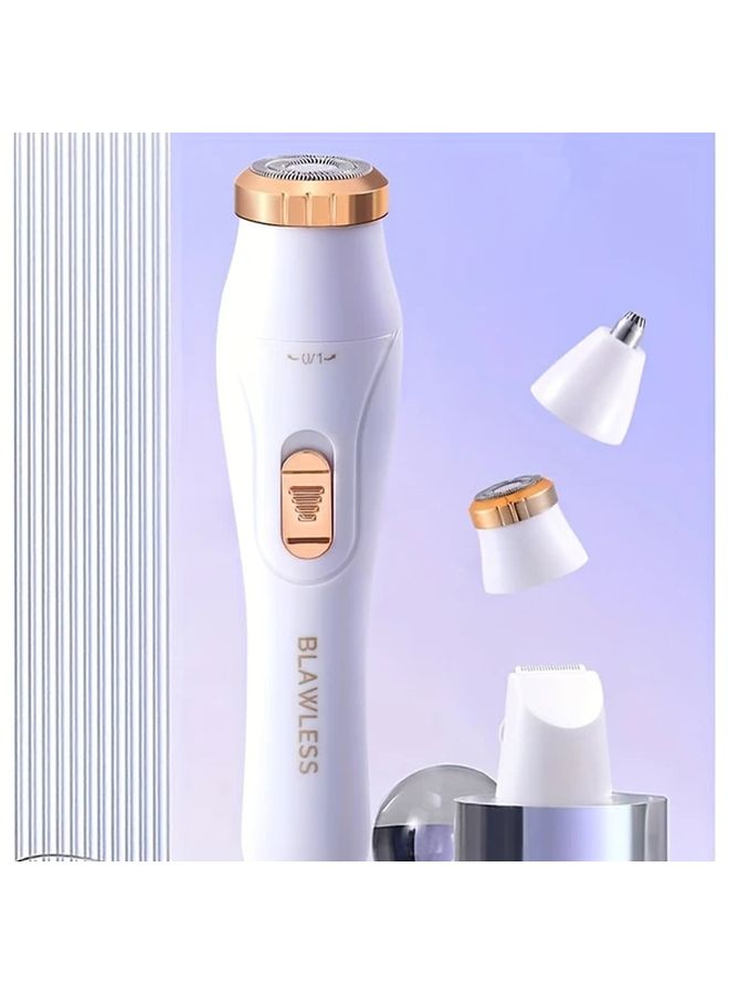 Women Blue 3 In 1 Electric Hair Removal Kit USB Rechargeable Underarm Razor Built In Li Ion Battery 150mAh Full Body Epilator Facial Trimmer And Nose Hair Trimmer Multi Functional Personal Grooming Device - Image 4