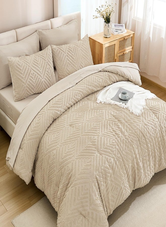 Andency Bed in a Bag Queen Khaki- 7 Pieces Queen Comforter Set Beddding Comforter Sets, Tufted Lightweight Fluffy Bed Set with Comforter, Sheets, Pillowcases & Shams for All Season - Image 2