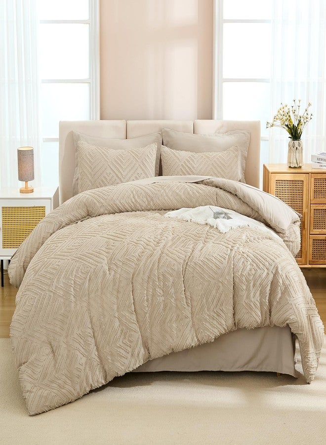Andency Bed in a Bag Queen Khaki- 7 Pieces Queen Comforter Set Beddding Comforter Sets, Tufted Lightweight Fluffy Bed Set with Comforter, Sheets, Pillowcases & Shams for All Season - Image 3