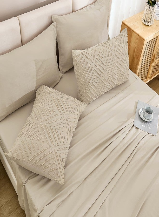 Andency Bed in a Bag Queen Khaki- 7 Pieces Queen Comforter Set Beddding Comforter Sets, Tufted Lightweight Fluffy Bed Set with Comforter, Sheets, Pillowcases & Shams for All Season - Image 5