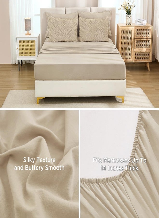 Andency Bed in a Bag Queen Khaki- 7 Pieces Queen Comforter Set Beddding Comforter Sets, Tufted Lightweight Fluffy Bed Set with Comforter, Sheets, Pillowcases & Shams for All Season - Image 4