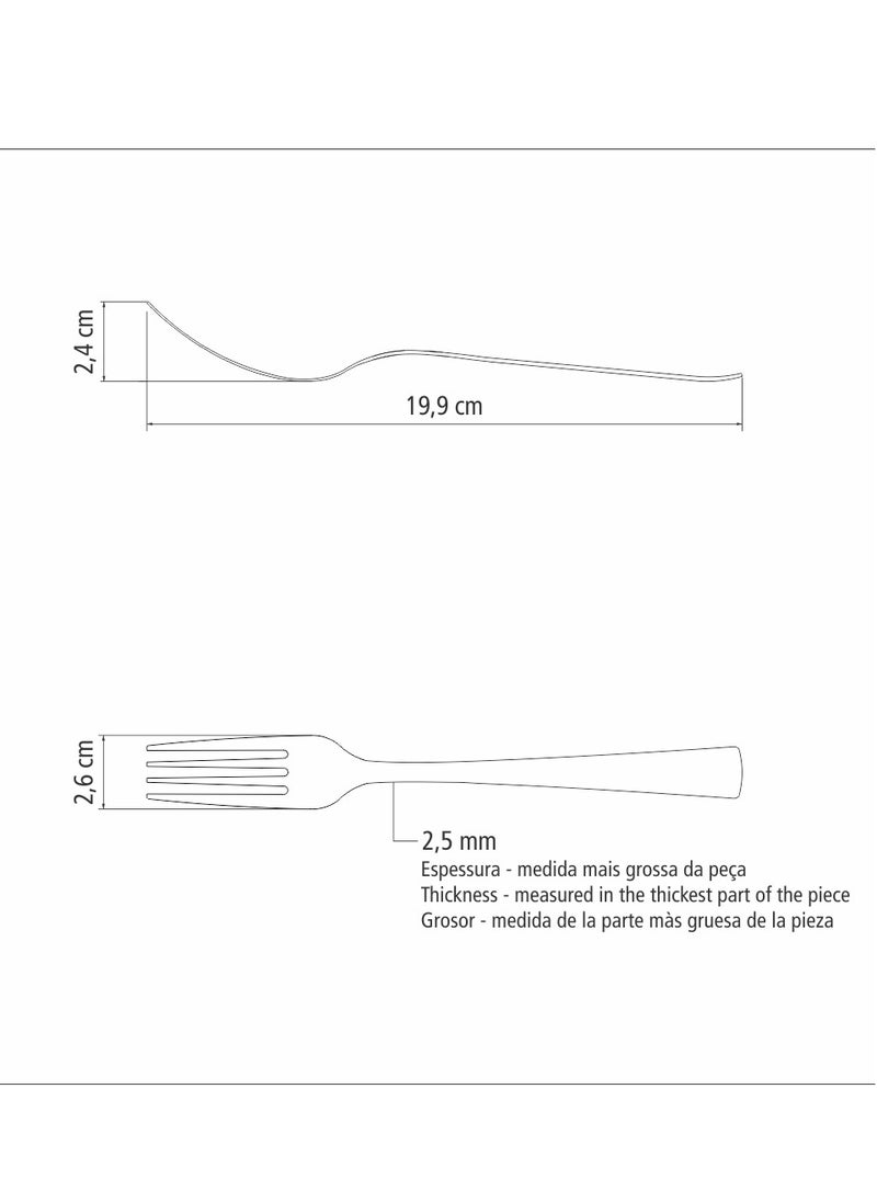 TRAMONTINA Since 1911,Made in Brazil- Oslo 6 Pieces Stainless Steel Table Fork Set with High Gloss Finish  - Image 3