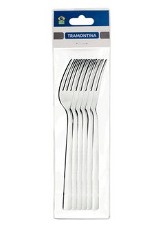 TRAMONTINA Since 1911,Made in Brazil- Oslo 6 Pieces Stainless Steel Table Fork Set with High Gloss Finish  - Image 1