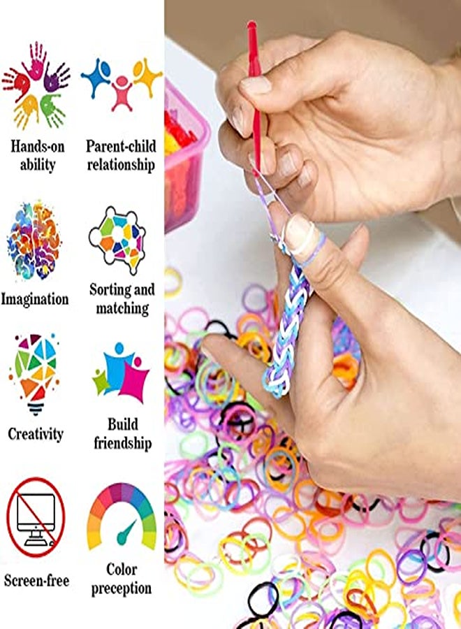 5000+ Loom Band Kit Colorful Rubber Bands Making Kit Rubber Band Refill Set in 24 Unique Colors with Other Accessories, DIY Friendship Bracelet Making Kit  - Image 2
