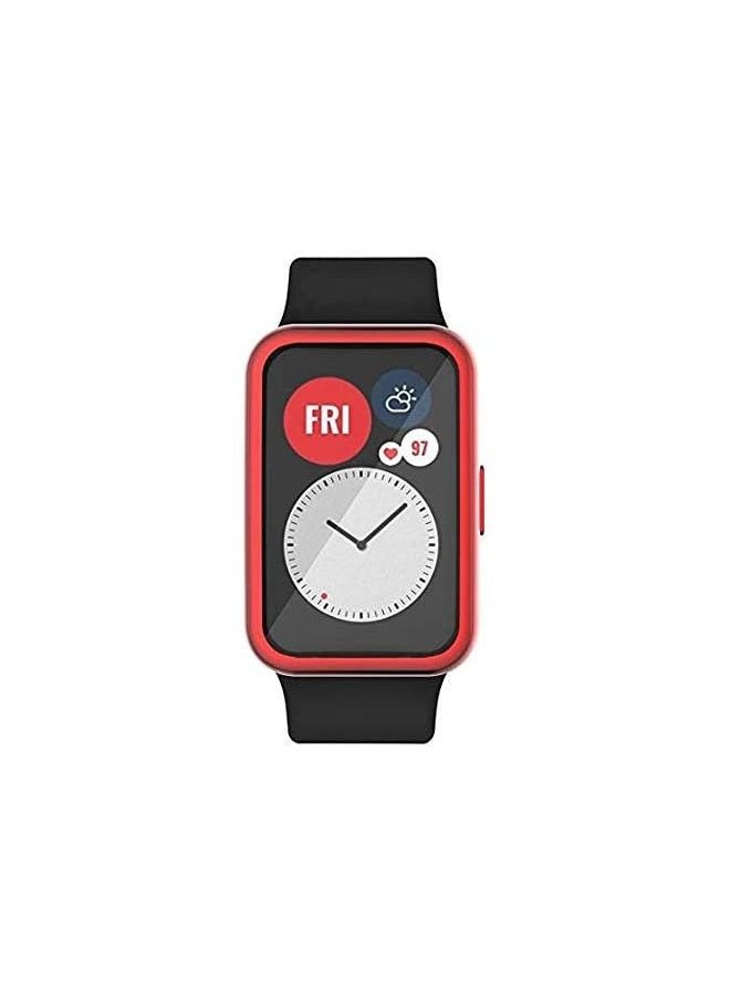 VINSOC - TPU Full Watch Case Protector for Huawei Fit Red - Image 1