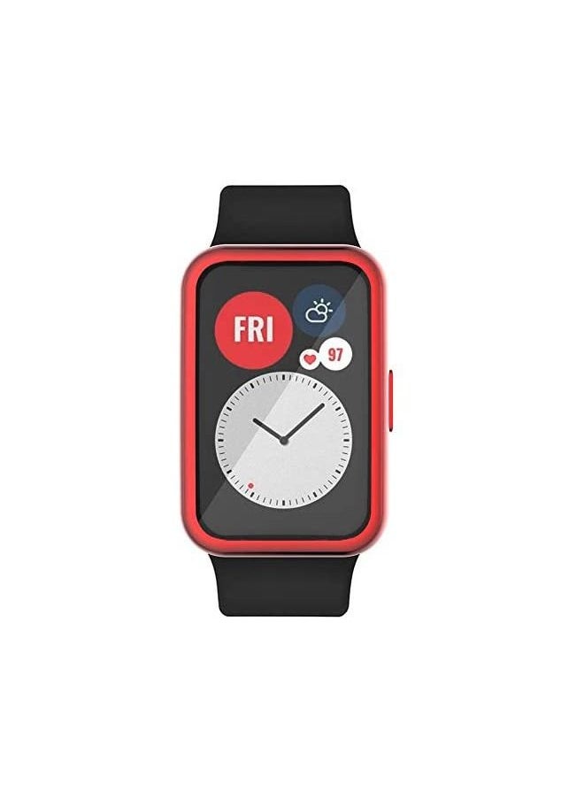 VINSOC - TPU Full Watch Case Protector for Huawei Fit Red - Image 1