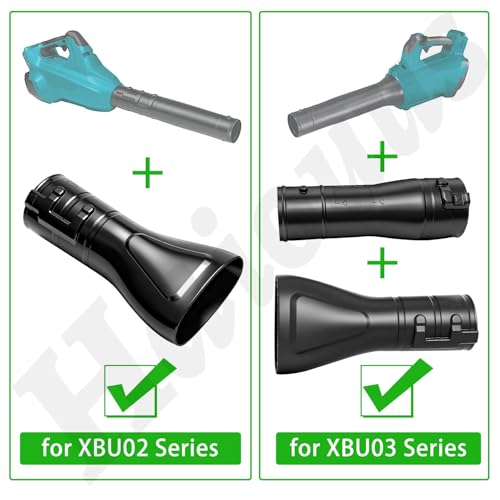 Haiouus 191B21-6 191L13-5 Adapter Pipe & 197889-6 Flat end Nozzle, Compatible with Makita X2 36V XBU02Z - XBU03 18V Brushless Cordless Blower, 191L13-5 191B21-6 Blower Nozzle Adapter - Image 2