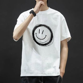 2021 New Mens Short Sleeve T-Shirts Big white smiling face - pzsku/Z7D0D7C7A7FBA1F09F6F4Z/45/1746227164/82c60d7a-4f19-4985-96ba-b64d1d055800