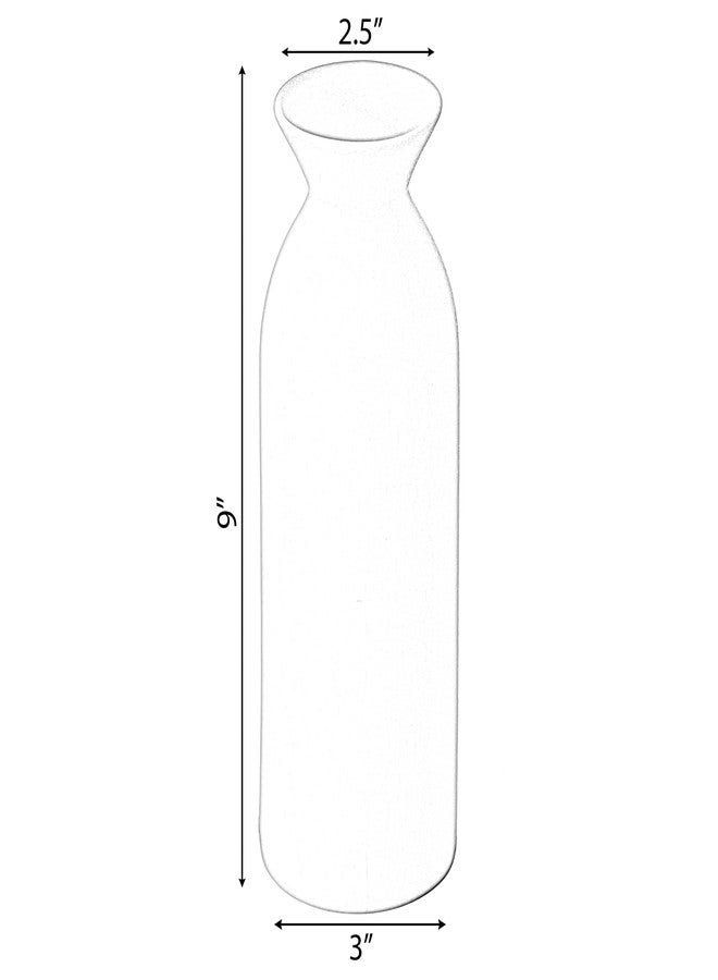 يونيك وايز مزهرية زهور سيراميك بيضاء متوسطة الحجم من يونيك وايز، مقاس 9 بوصات، مثالية لتزيين المنازل الريفية والعصرية - مناسبة لأسلوب البوهيمي الحديث البسيط والريفي - مثالية لنبات البامباس والزهور الطازجة والسيقان - Image 4