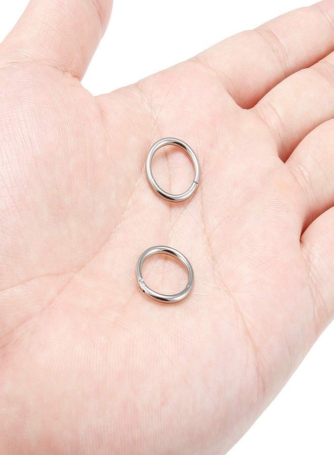 SCERRING حلقتان من التيتانيوم مقاس 14G G23، بمفصلات قابلة للضغط، مناسبتان لثقب الحاجز الأنفي، والشفاه، والغضروف، والزنمة، بالإضافة إلى أقراط أخرى لثقب الجسم، بطول 12 مم. - Image 5