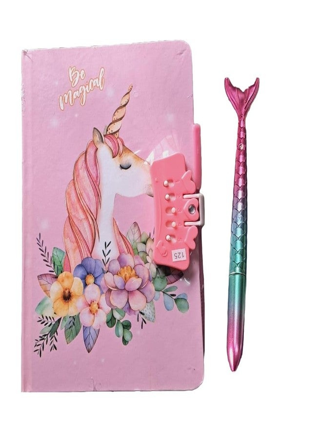 Sellon1 Unicorn Lock Diary With Mermaid Pen For Girls Return Gifts Diary, Kids Diary With Pen, Unicorn Password Diary Birthday Return Gifts Diary For Girls & Boys (Unicorn pink 2) - Image 1