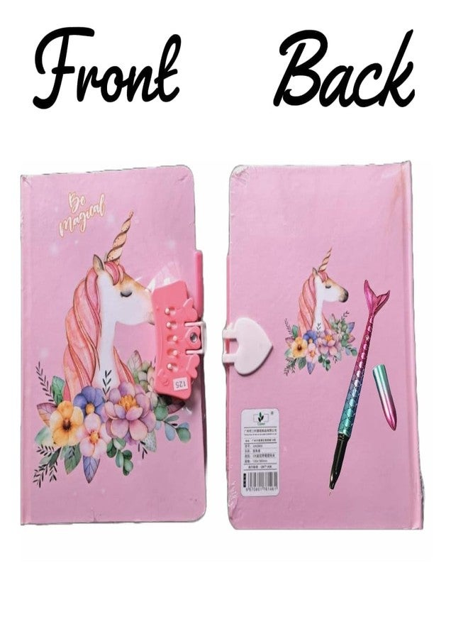 Sellon1 Unicorn Lock Diary With Mermaid Pen For Girls Return Gifts Diary, Kids Diary With Pen, Unicorn Password Diary Birthday Return Gifts Diary For Girls & Boys (Unicorn pink 2) - Image 3