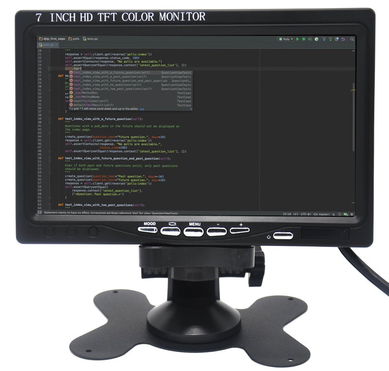 Padarsey 7 Inch Monitor HDMI - 1024x600 HD TFT LCD Screen Display AV VGA Input Built in Speaker for Raspberry Pi 3 Model B+ 3B CCTV Computer PC DVR Car - Image 2