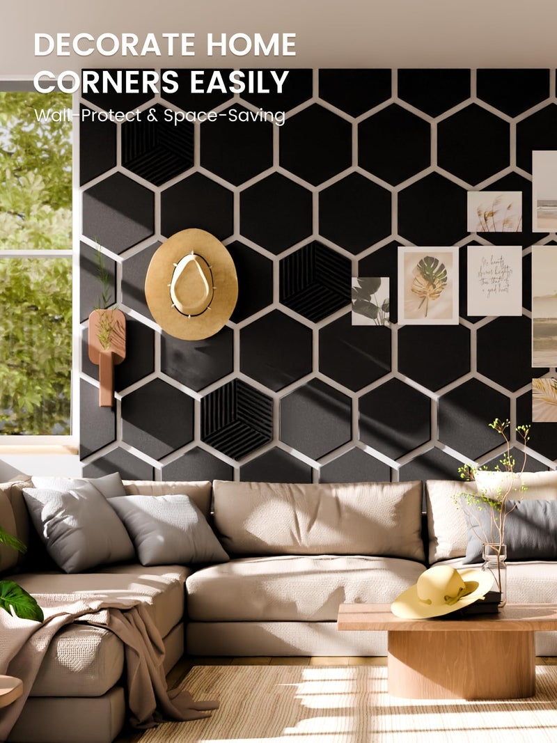 Fluxynara Hexagon Cork Board Alternative for Walls Decor-10-Pack Felt Bulletin Board Tiles,with 30 Pushpins,50 Adhesive Tabs for Office,Classrooms & Home Pin Board Felt Board-Linen Dusk - Image 5