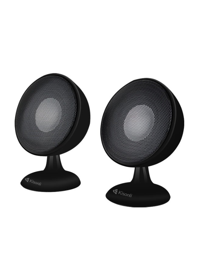 Kisonli S-888 Multimedia 2.0 Channel USB Powered Speaker with AUX Cable – Stereo Desktop Speaker for PC & Laptop - Image 3