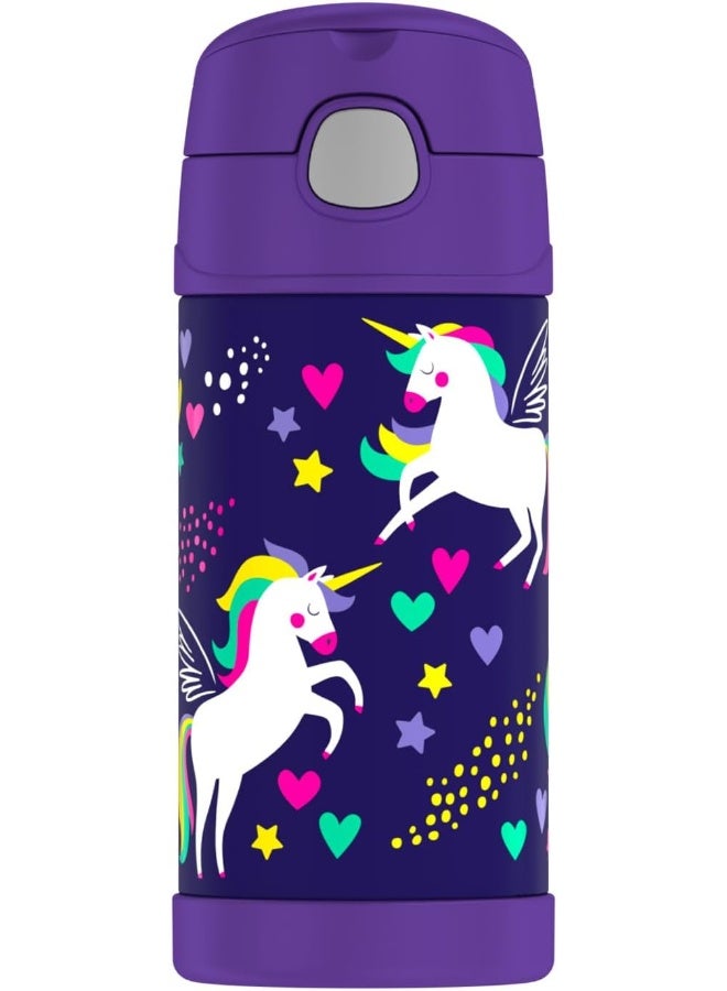 THERMOS THERMOS FUNTAINER STAINLESS STEEL KIDS UNICORN BOTTLE 355ML  - Image 1