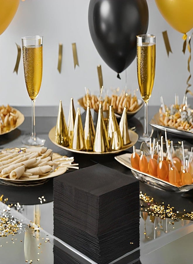 توكينج تيبلز مناديل ورقية ناعمة سوداء من Talking Tables، عبوة من 100 منديل، للاستخدام مرة واحدة، لحفلات أعياد الميلاد والكريسماس وحفلات الزفاف والطعام وأدوات المائدة اليومية، قابلة لإعادة التدوير، مصنوعة في الاتحاد الأوروبي، طبقتان، 33 سم - Image 4