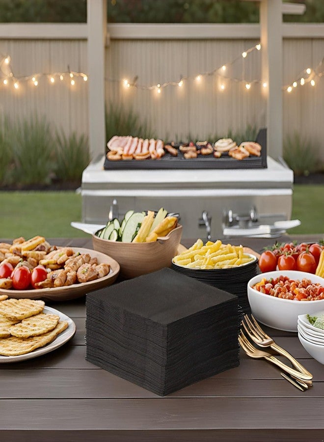 توكينج تيبلز مناديل ورقية ناعمة سوداء من Talking Tables، عبوة من 100 منديل، للاستخدام مرة واحدة، لحفلات أعياد الميلاد والكريسماس وحفلات الزفاف والطعام وأدوات المائدة اليومية، قابلة لإعادة التدوير، مصنوعة في الاتحاد الأوروبي، طبقتان، 33 سم - Image 5