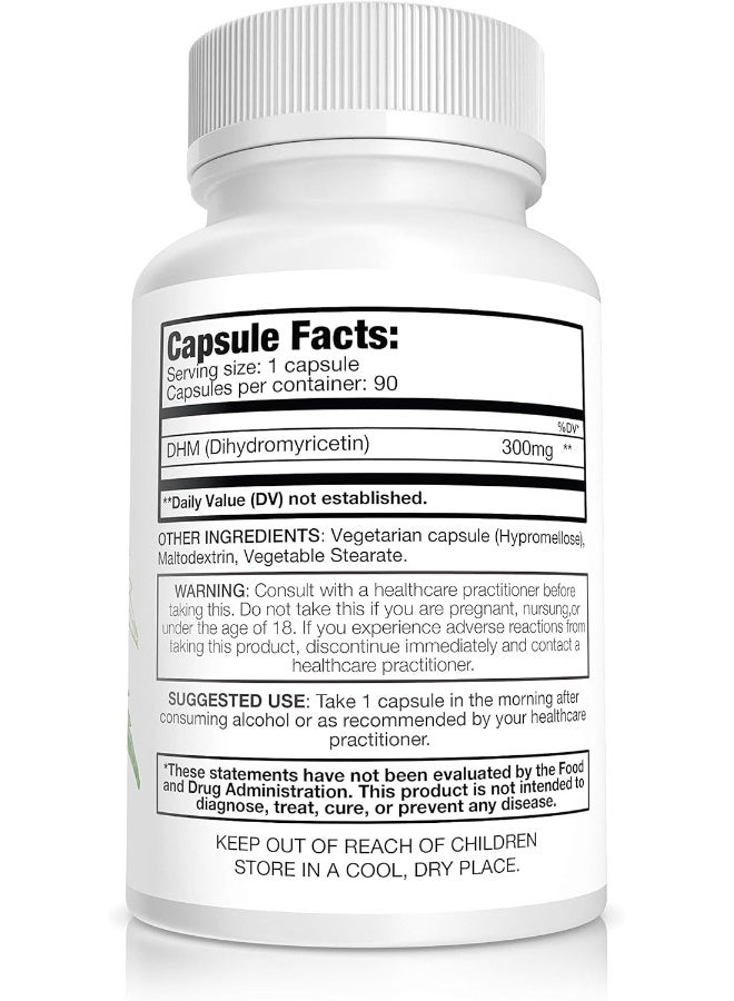 Pure Nootropics Dihydromyricetin (DHM) 300 mg Capsules | Hovenia Dulcis Extract | 90 Veg Cap Value Pack | Support Liver Health | After Alcohol Support | Party Smart