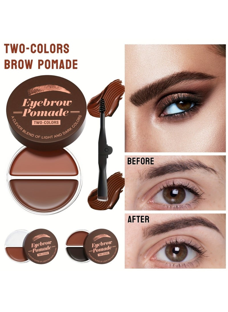 HelloKiss 2 Color Eyebrow Pomade Natural Long Lasting Waterproof Eyebrow Makeup Gel with Eyebrow Brush Eyebrow Color Cream and Eyebrow Styling Brow Shaping Gel Pomade Clear Brow Gel and Light Brown 04  - Image 5