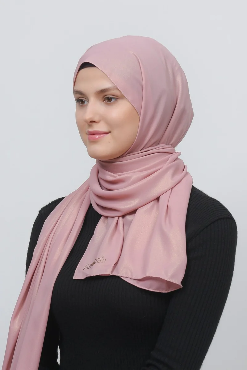 التوبة Glitter Evening Dress Chiffon Shawl-Dark Pink